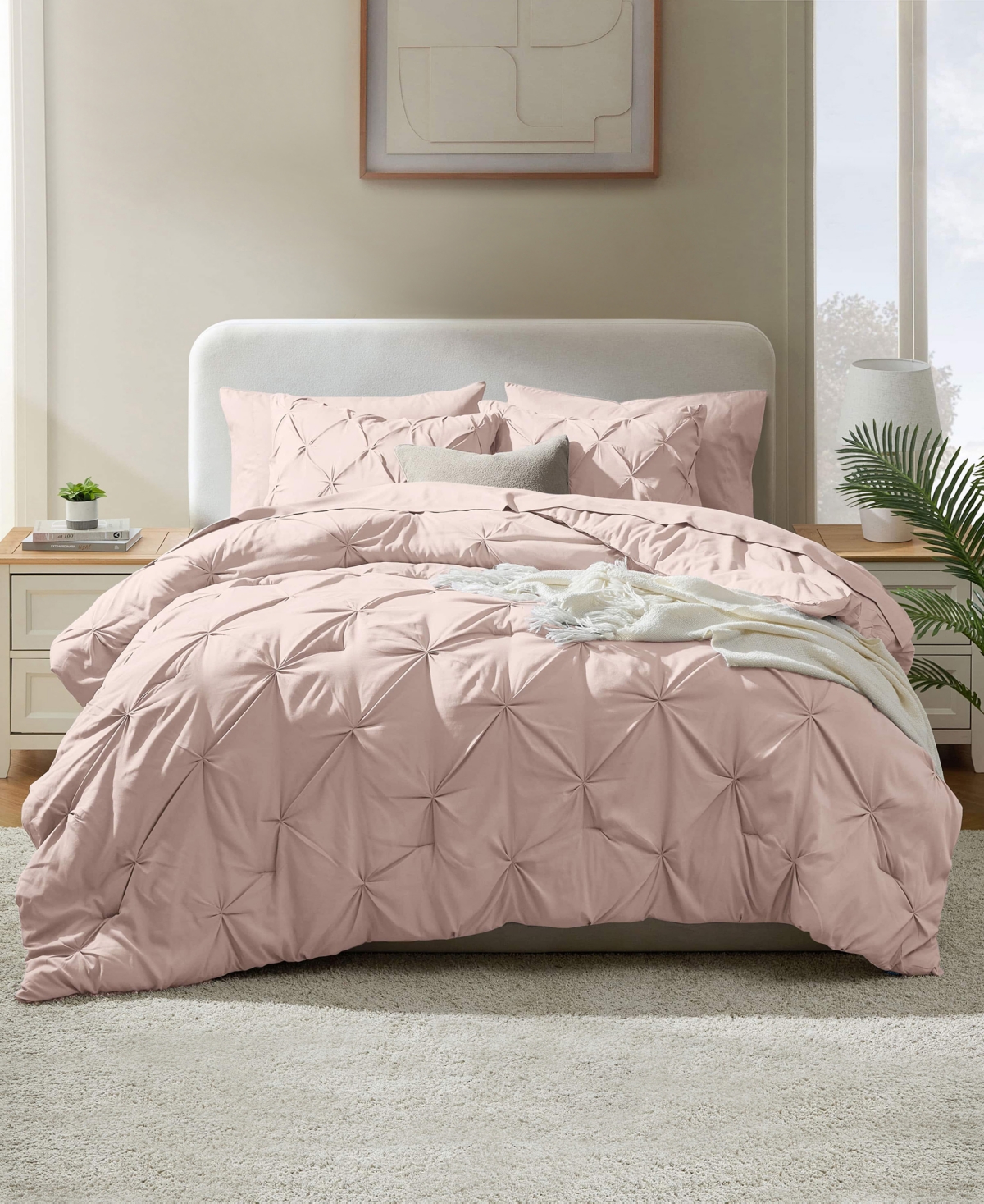Nestl Luxury Soft Pinch Pleat 7-pc. Comforter Set, Queen In Brown