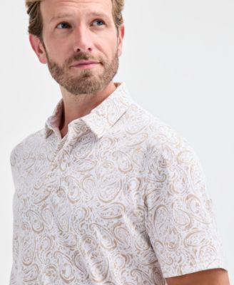 Men's Short Sleeve Paisley Pima Cotton Polo Shirt, Macy's Exclusive
