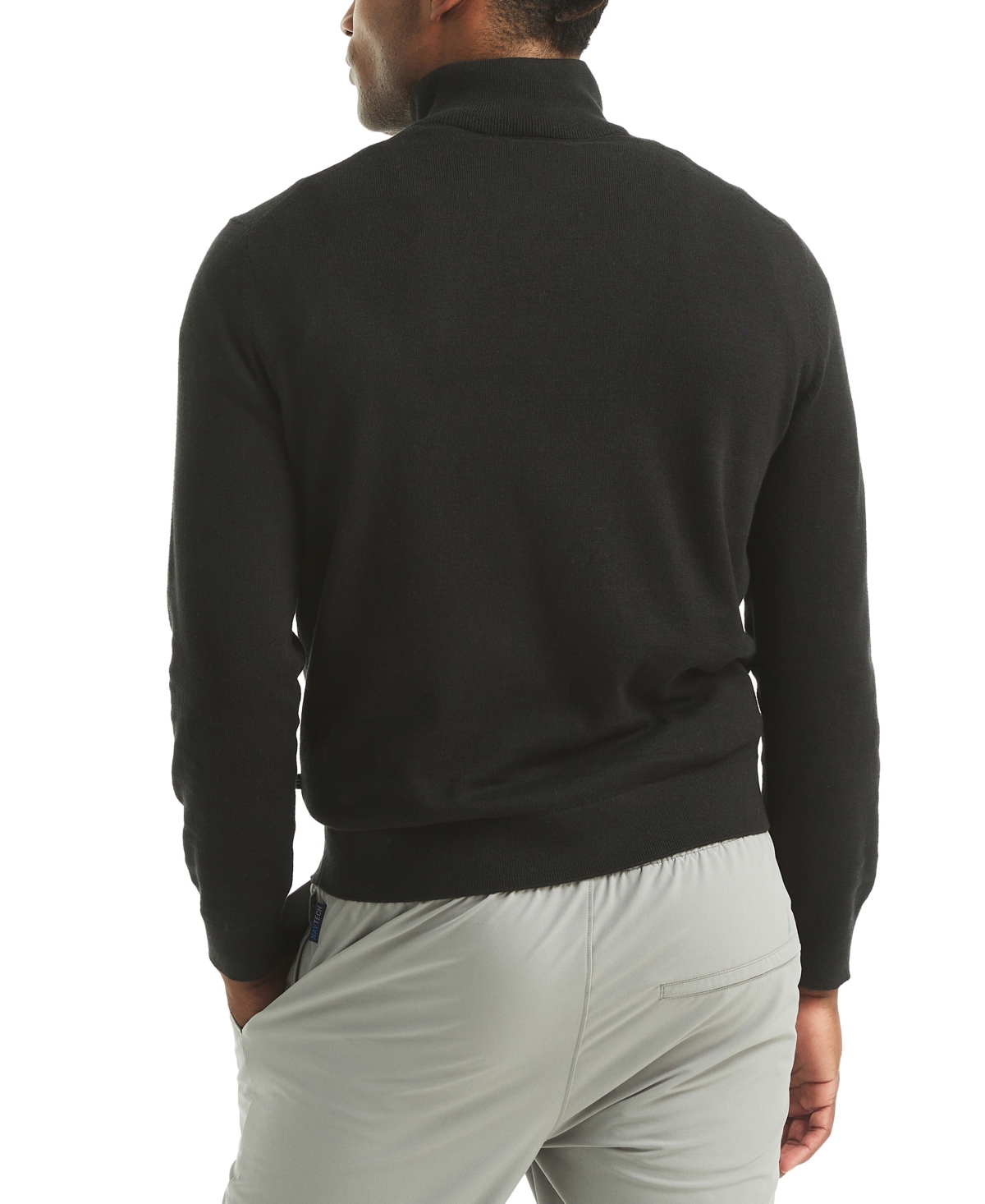 Nautica Mens Navtech Quarter-zip Sweater In Black
