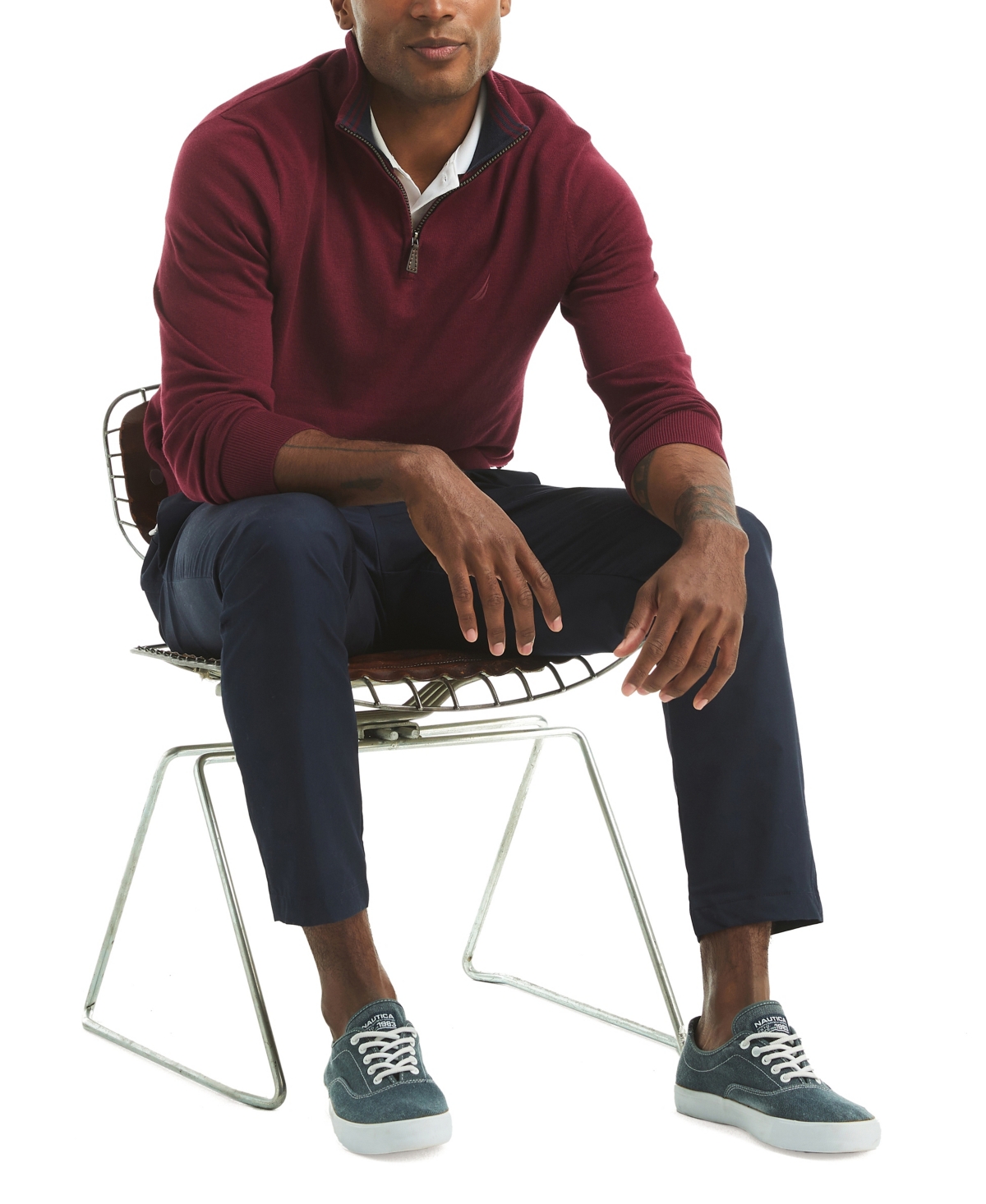 Nautica Men's Navtech Classic-Fit Solid Quarter Zip Sweater