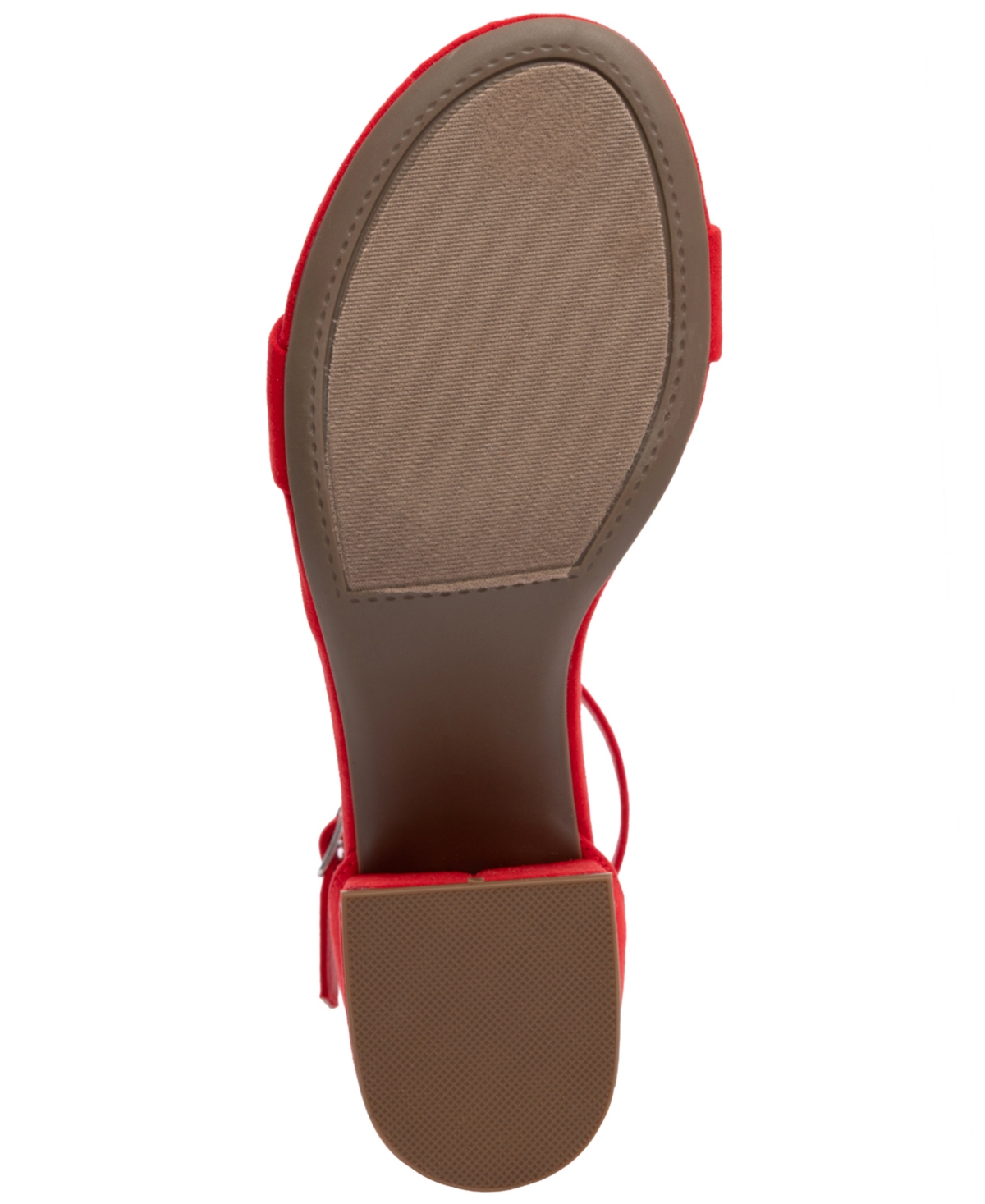 Sugar Noelle Efk227 Sandals Womens 9.5 Red Suede Block Heel Ankle Strap Gbnc639 In Red