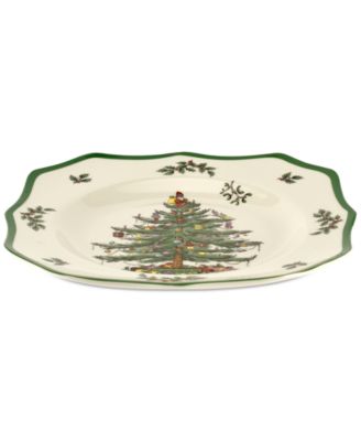 Christmas Tree Scalloped Salad Plate, 8.75"