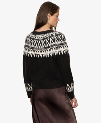Women's Fairisle Crew Neck Cardigan Sweater