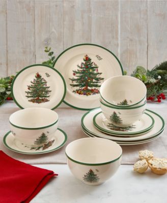 Spode Christmas Tree Gold Collection Dinner Plate – 10.5 Inch, Ceramic – Used