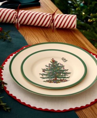 Christmas Tree Bread Butter Plates, Set of 4