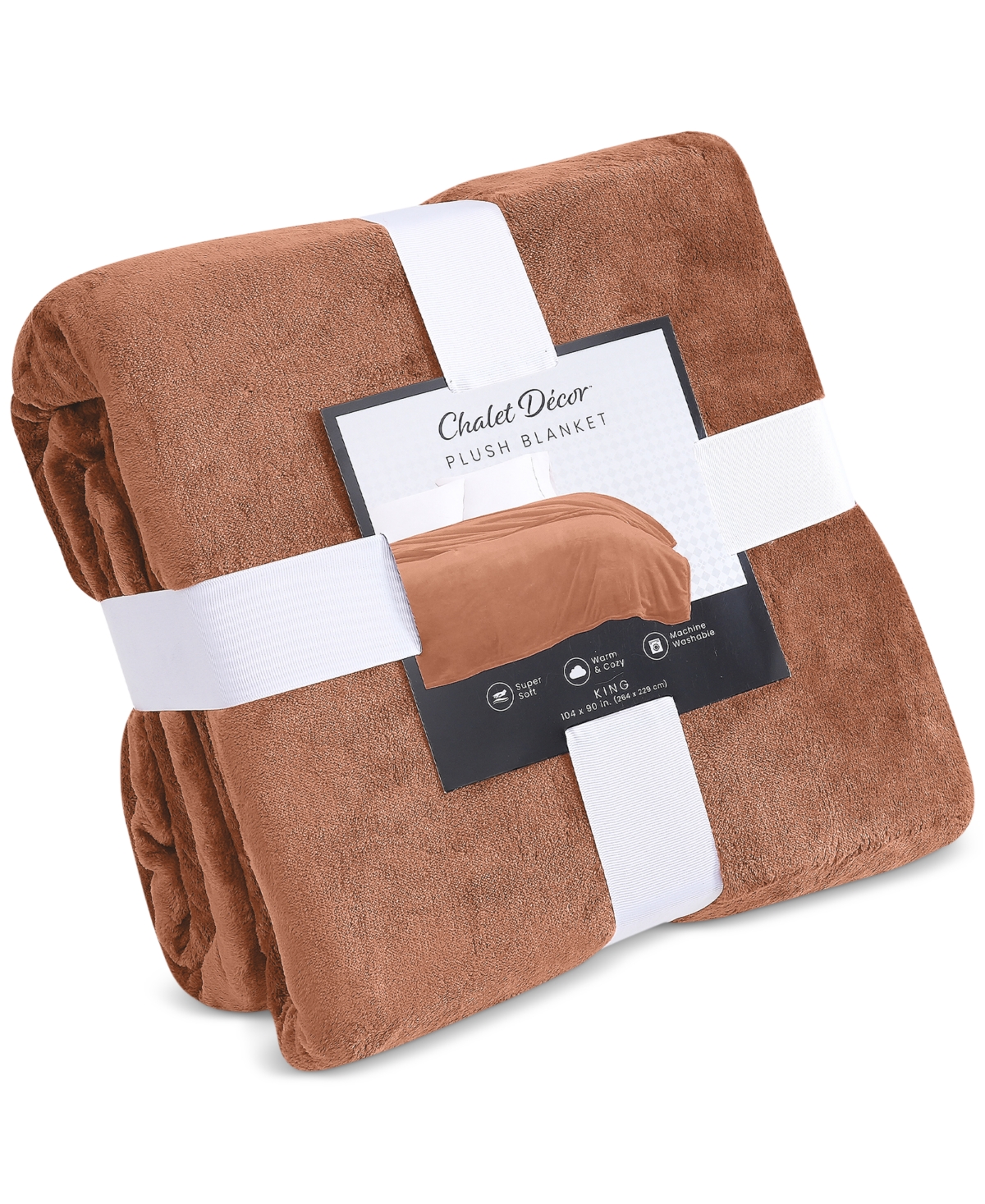 Chalet Decor Velvety Soft Plush Blanket, Twin In Brown