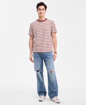 Men's Short-Sleeve Cotton Ombr&eacute; Stripe T-Shirt, Macy's Exclusive 