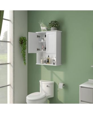 23x29" Bathroom Wall Cabinet with Mirror Doors - Wooden Medicine Cabinet with Adjustable Shelves & Paper Towel Slot