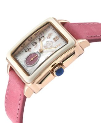 Women's Bari Viva Rose Pink Leather Strap Watch, 34mm