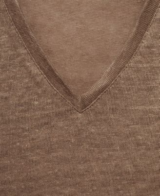 Women's V-Neck Linen T-Shirt