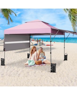 10'x17.6' Outdoor Instant Pop-up Canopy Tent Dual Half Awnings Adjust Patio