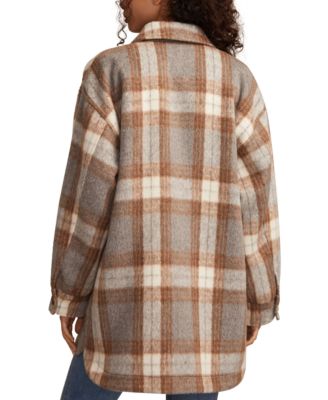 Women's Oversized Plaid Shirt Jacket