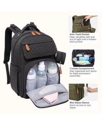 Kids Diaper Bag Backpack Versatile Bag Travel Mummy Bag with Changing Pad & Accessories