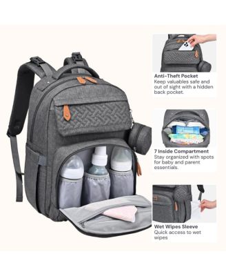Kids Diaper Bag Backpack Versatile Bag Travel Mummy Bag with Changing Pad & Accessories