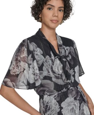 Women's Flutter Sleeve Midi Dress