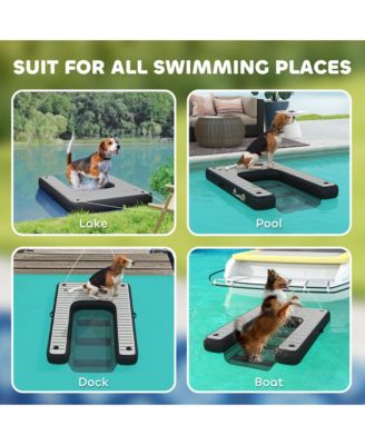 Inflatable Dog Boat Ramp, Floating Dog Pool Ramp Up to 286 lbs