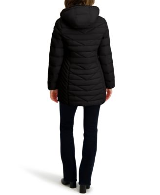 Women's Faux-Fur-Lined Hooded Puffer Coat