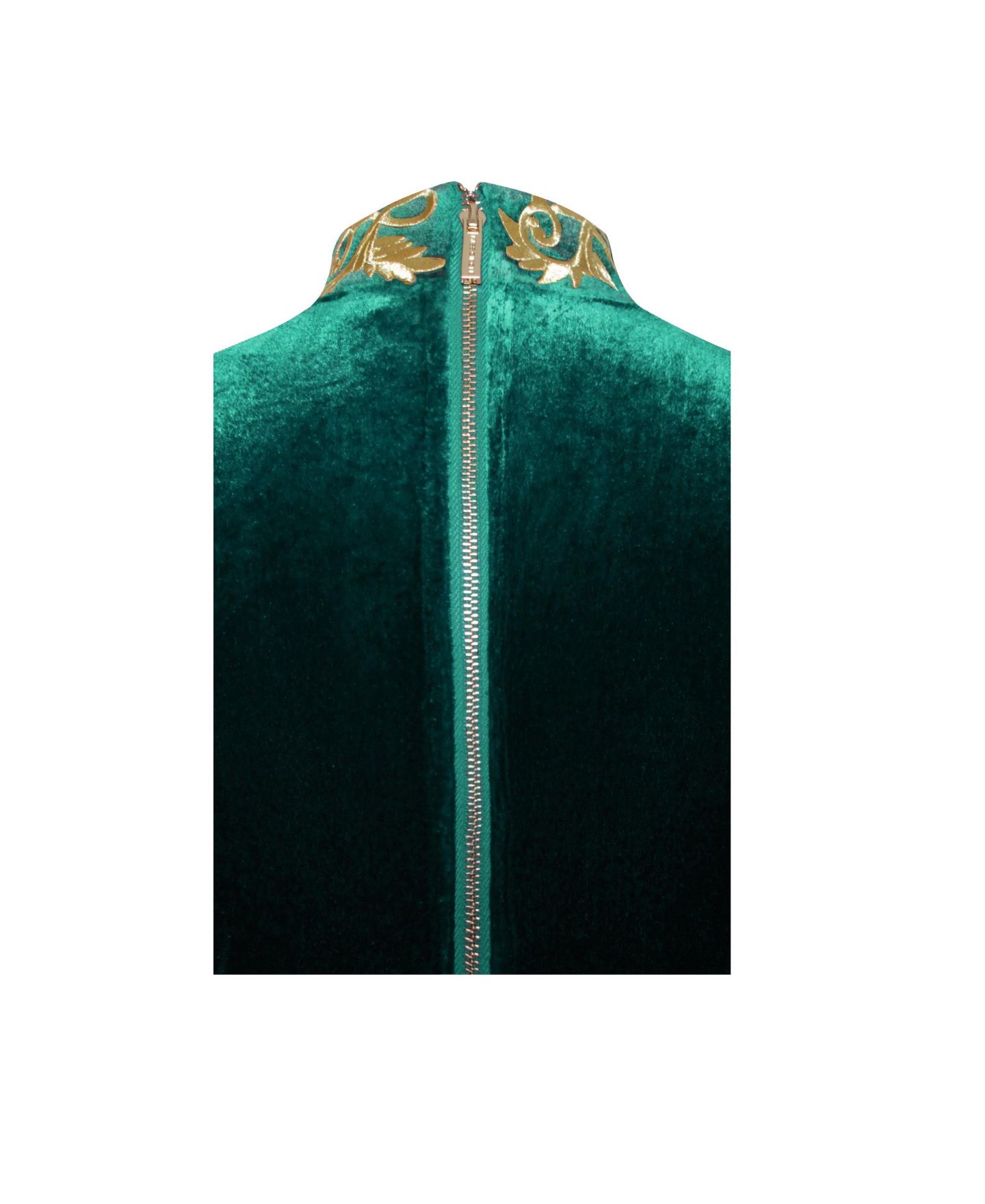 Женское платье Miss Circle Women Zenaida Emerald Green Cutout High Slit Velvet Gown, цвет: Изумрудный зелёный — фото 10