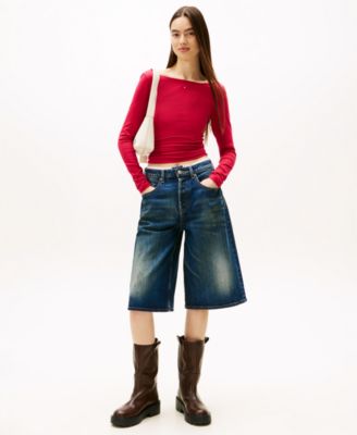 Women's Slim Flag Bling Long Sleeve T-Shirt