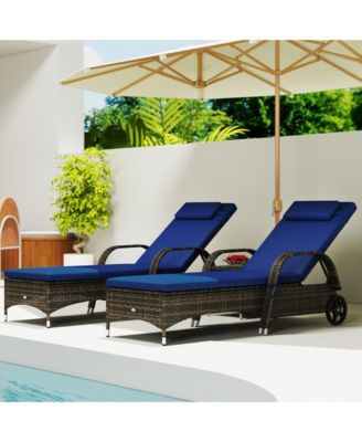 Pool Furniture, 2 Lounge Chairs & Table, Wheels