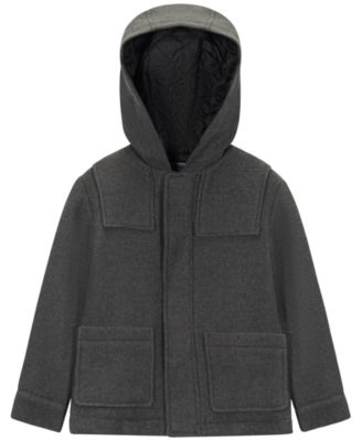 Toddler and Little Boys' Faux Wool Hooded Jacket