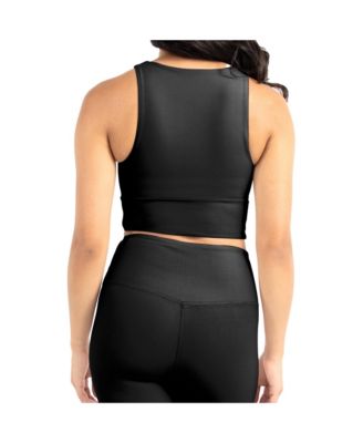 Women's Black New York Giants Leggings Midi Bra Set