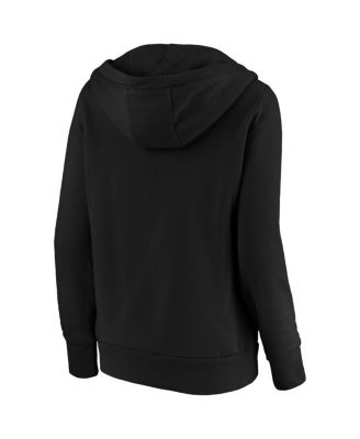 Women's Black Brooklyn Nets Primary Logo V-Neck Pullover Hoodie