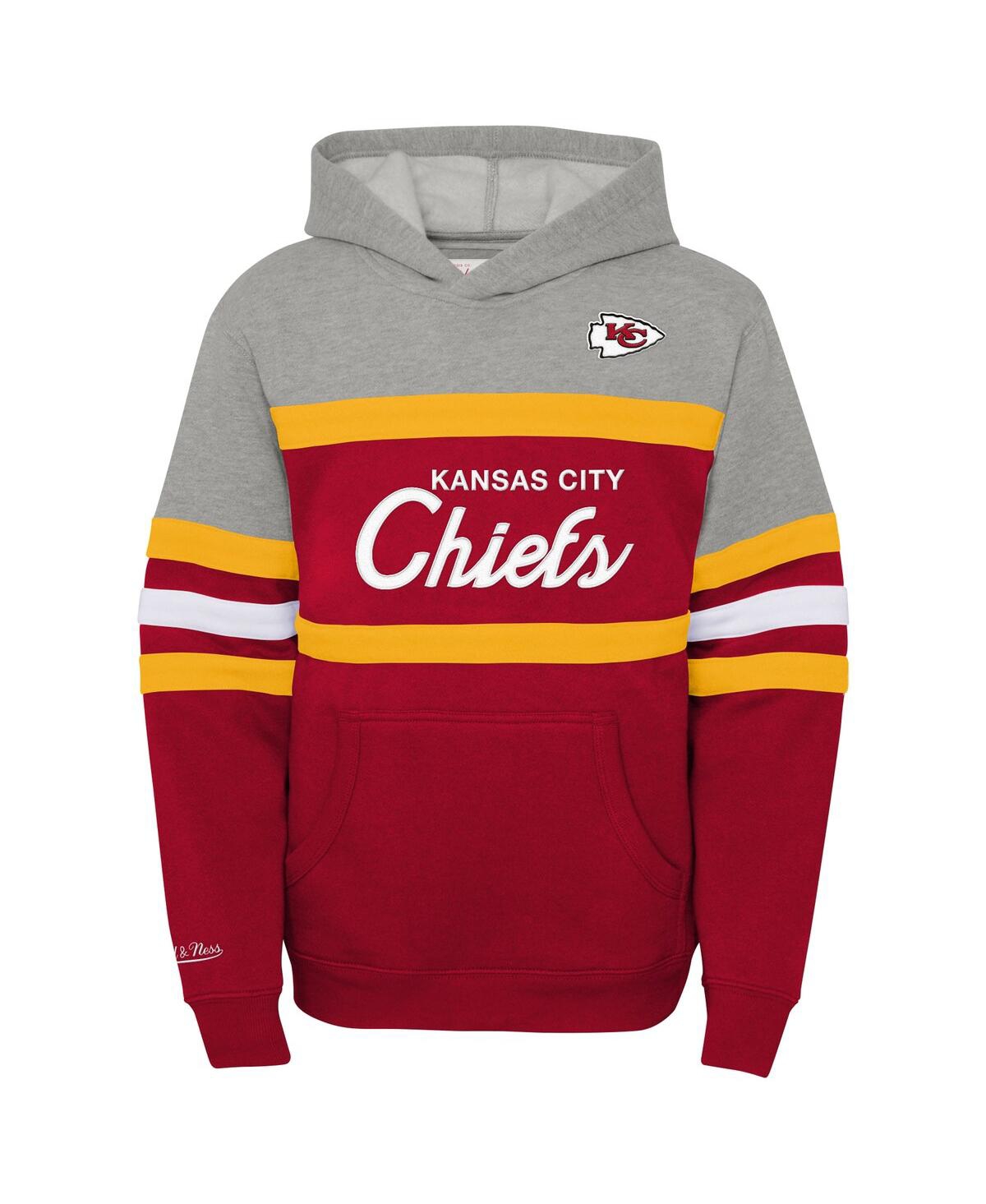 Mitchell & Ness Youth   Red Kansas City Chiefs Throwback Head Coach Pullover Hoodie In Red