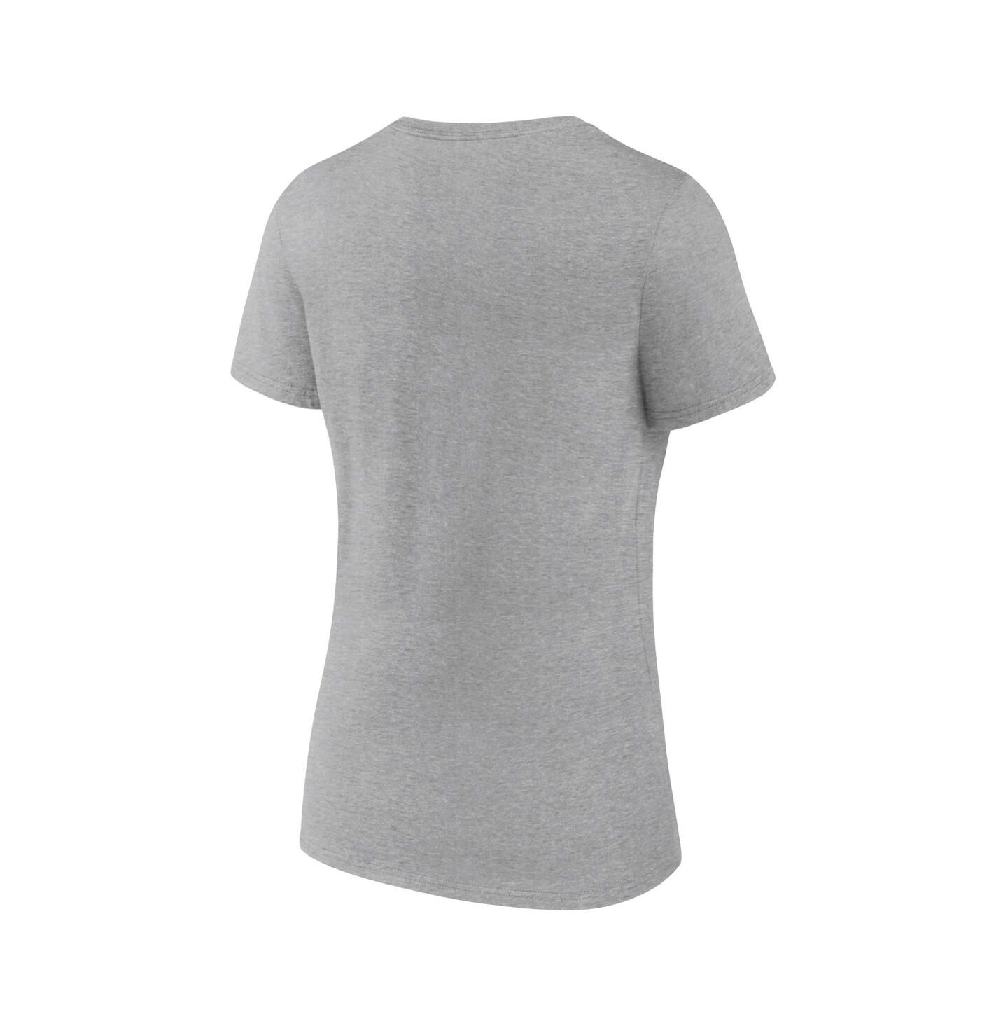 Женская футболка Fanatics Heathered Gray Seattle Kraken Primary Logo Team V-Neck — фото 3