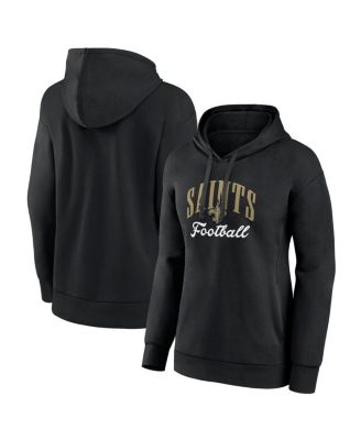 Fanatics - Women's Black New Orleans Saints Team Logo Victory Script Pullover Hoodie