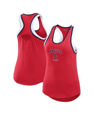 WEAR by Erin Andrews - Women's Red Los Angeles Angels Colorblock Racerback Tank Top