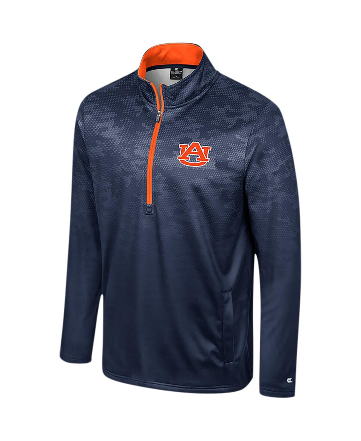 Colosseum Men's Navy Auburn Tigers The Machine Half-zip Jacket In Blue