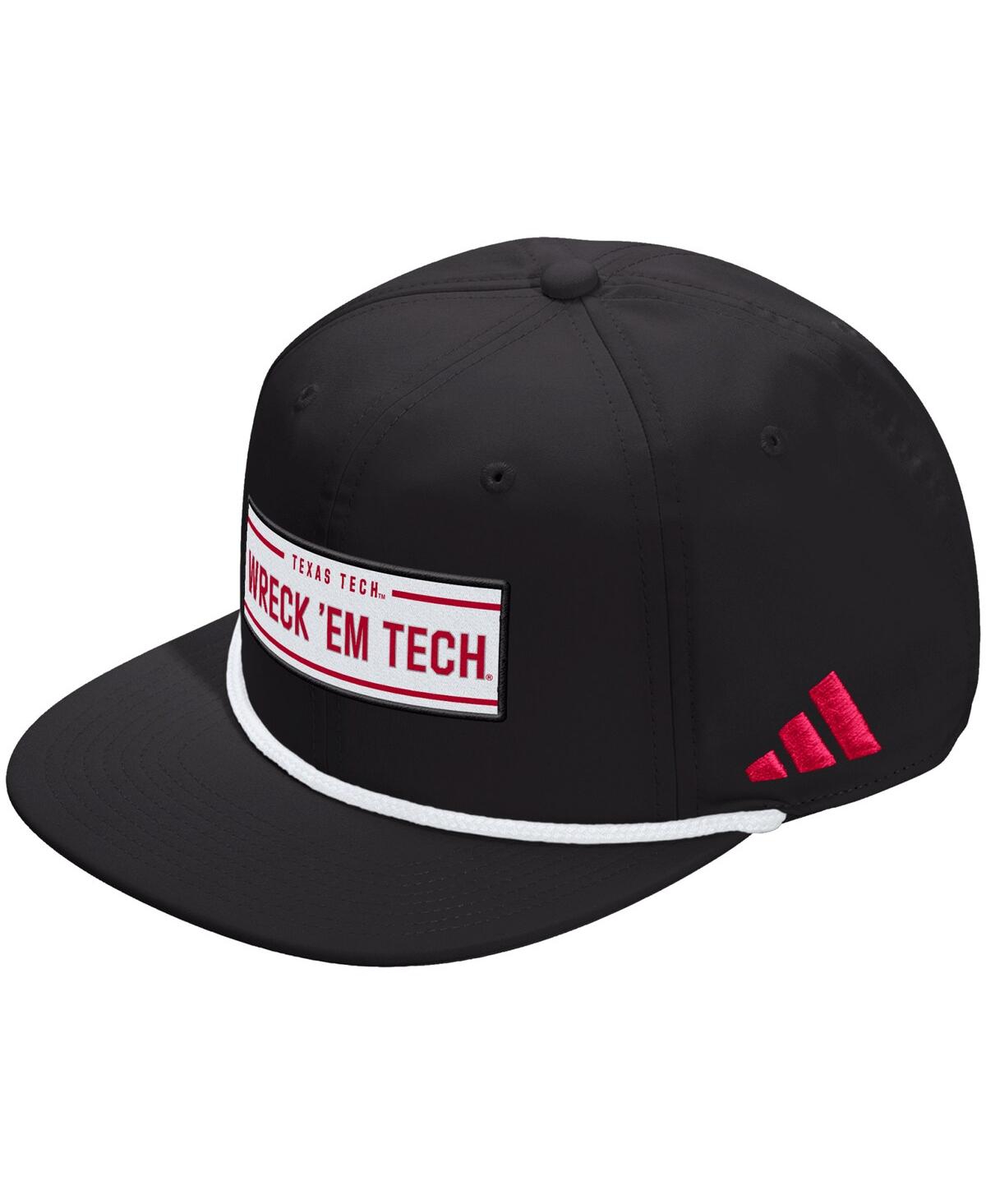 Adidas Originals Men's And Women's Black Texas Tech Red Raiders Locker Room Rope Adjustable Hat In Black