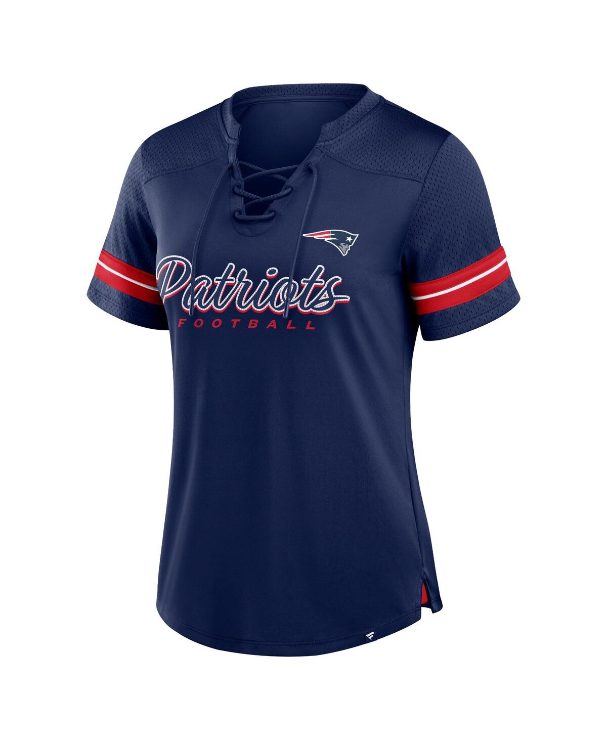 Fanatics Women's Navy Denver Broncos Play Script Lace-up T-shirt In Blue
