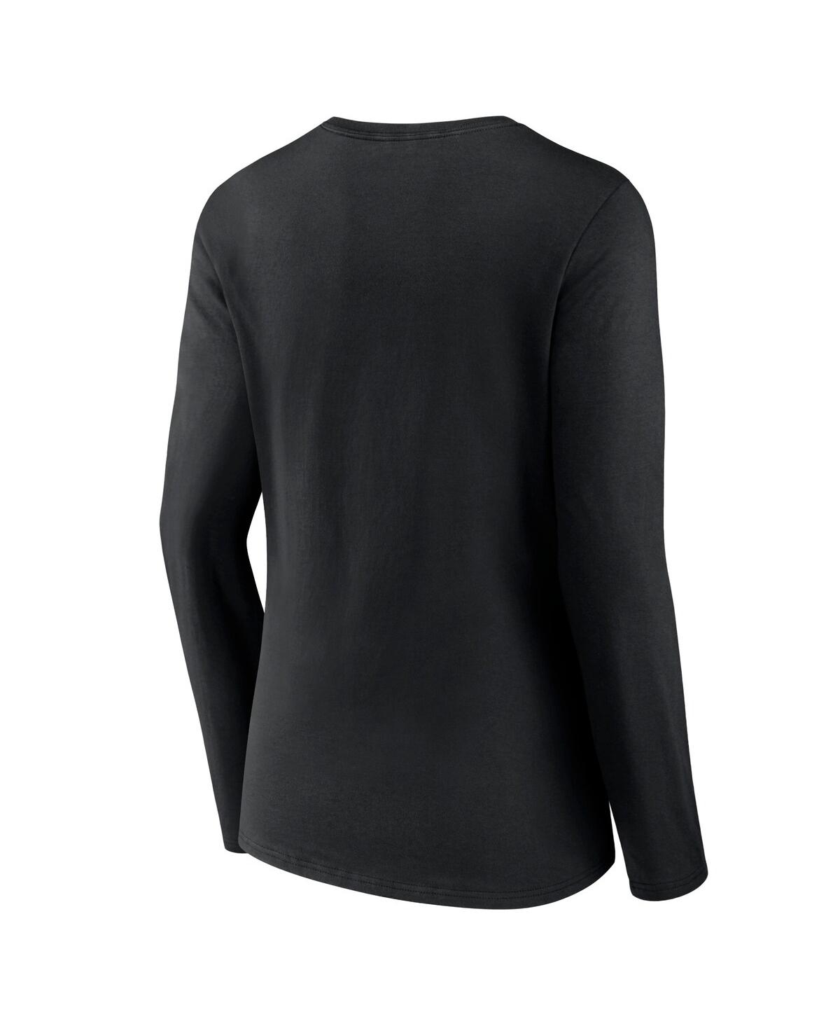 Fanatics Women's Black New Orleans Saints Hometown Sweep Long Sleeve V-neck T-shirt In Black