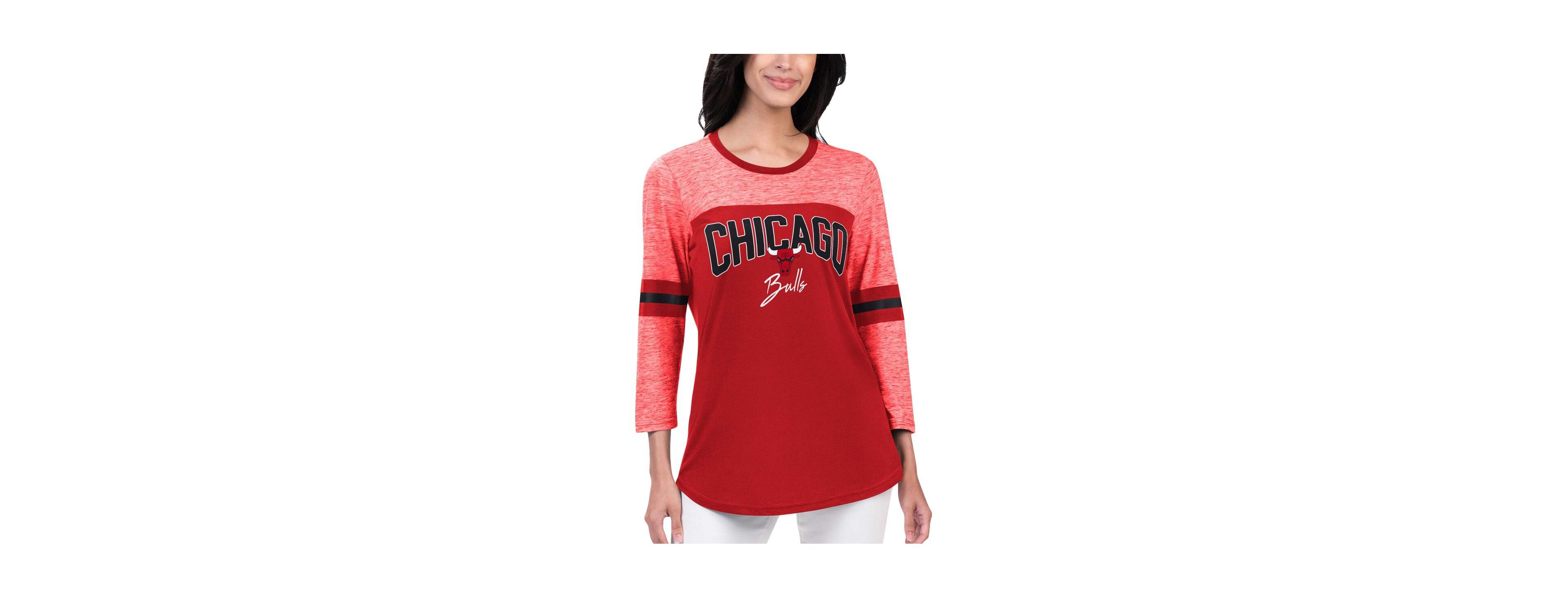 G-iii 4Her by Carl Banks Women's Red Chicago Bulls Play the Game 3/4-Sleeve T-Shirt