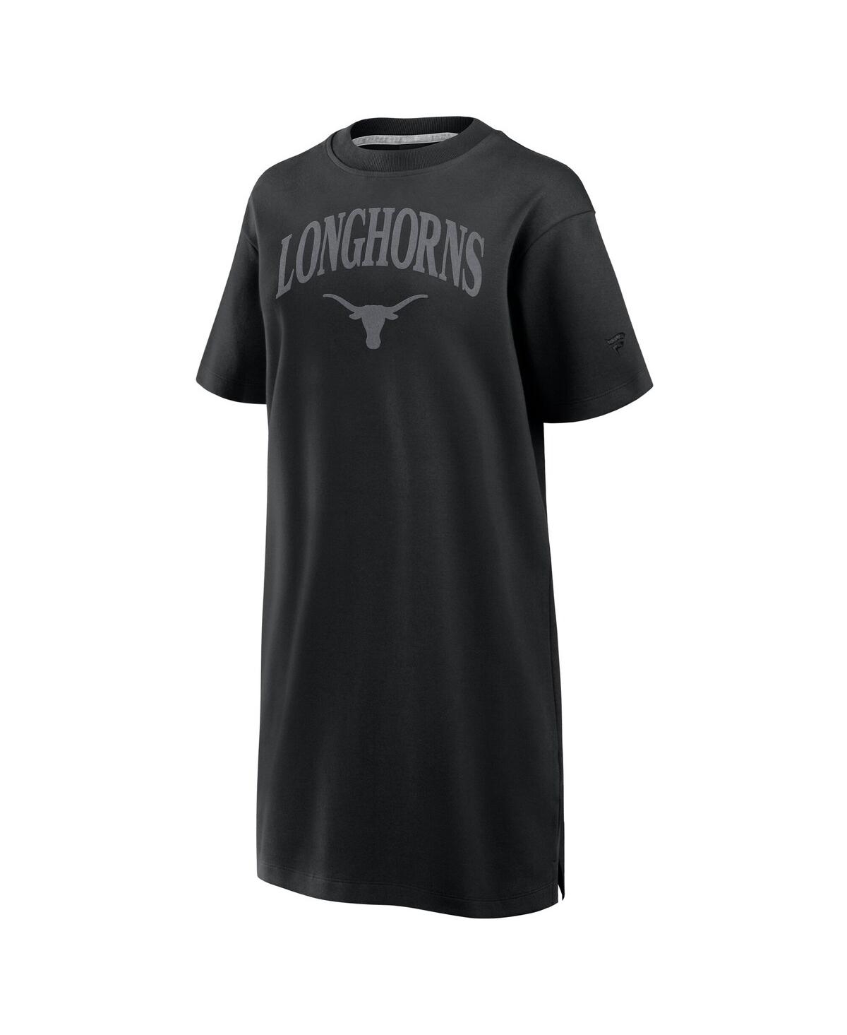 Fanatics Women's Black Texas Longhorns Elements Go Tri-blend T-shirt Dress In Black