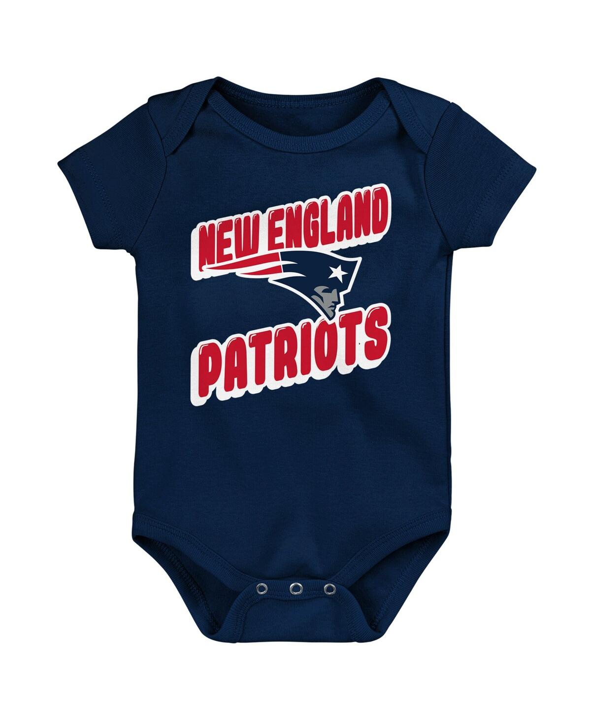 Outerstuff Baby Boys And Girls 3-pack New England Patriots Play Day Bodysuit Set In Multi