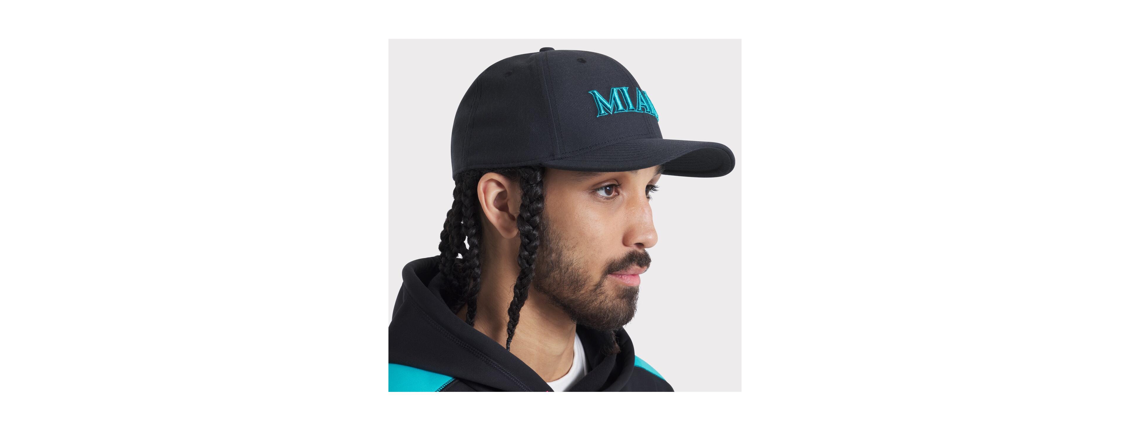Nike Men's Black Miami Marlins 2025 City Connect Performance Swoosh Flex Hat