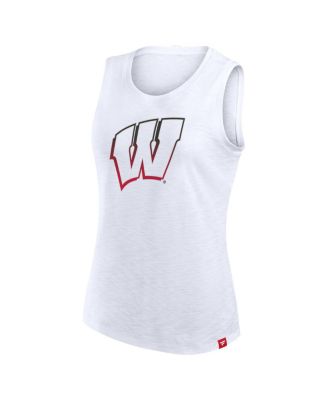 Women's White Wisconsin Badgers Activate Slub Tank Top