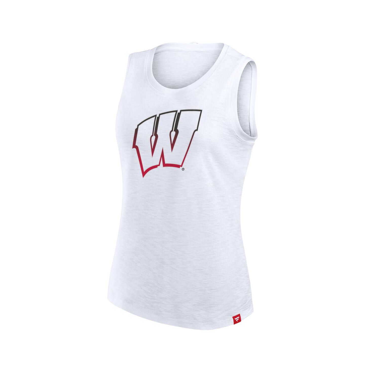 Женский топ Fanatics White Wisconsin Badgers Activate Slub — фото 3