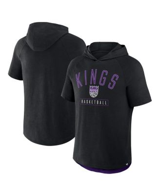Fanatics - Men's Black Sacramento Kings Pass Legend Raglan Hoodie T-Shirt