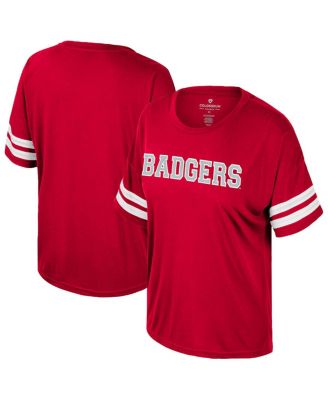Colosseum - Women's Red Wisconsin Badgers Treasure Oversized Sequin T-Shirt