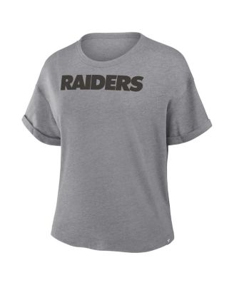 Women's Heather Gray Las Vegas Raiders Swing Pass Tri-Blend Boxy T-Shirt