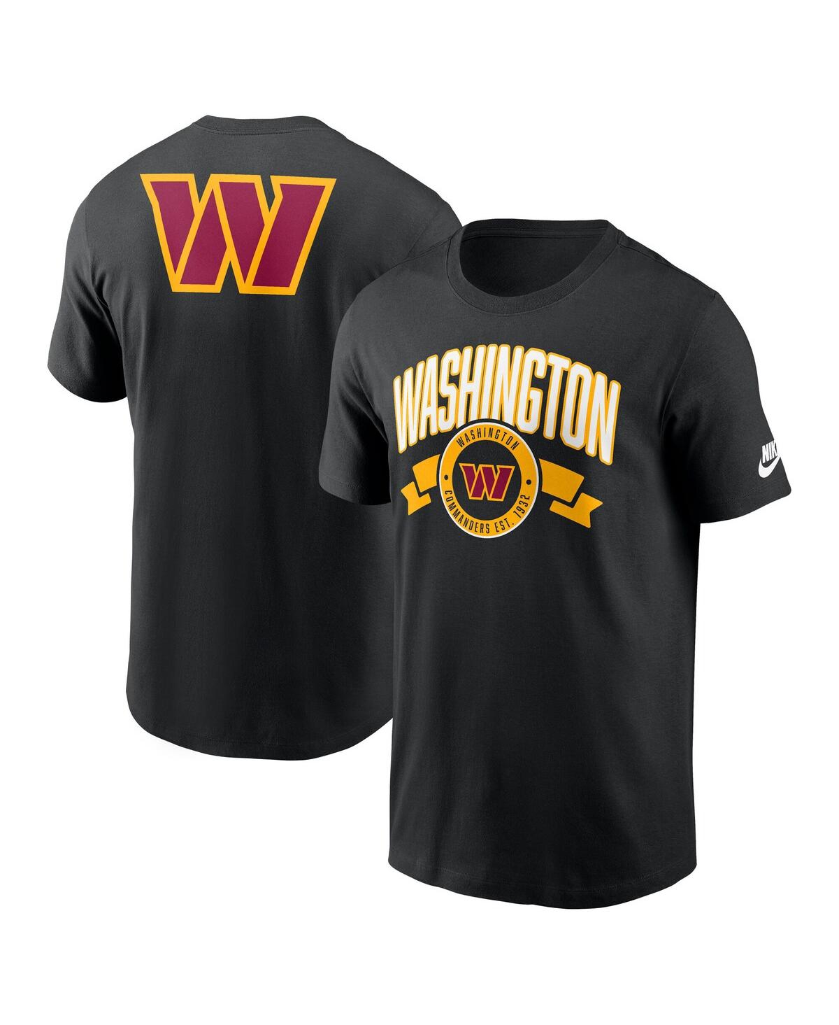 Nike Black Washington Commanders Rewind Front And Back Hit Essential T-shirt In Black