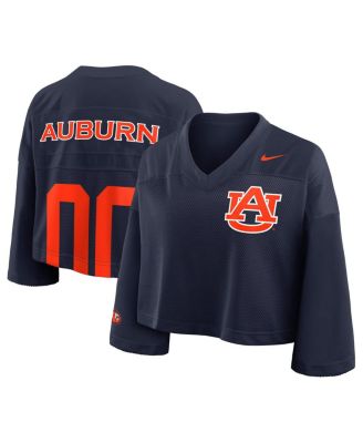 Nike - Women's Navy Auburn Tigers Cropped Mesh Fashion Jersey