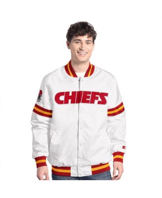 Starter - Men's White Kansas City Chiefs Scout Full-Snap Varsity Jacket