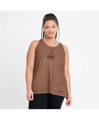 Women's Brown Cleveland Browns Glory Crisscross Performance Tank Top
