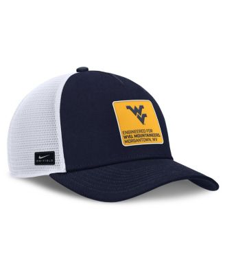 Men's Navy/White West Virginia Mountaineers 2025 On-Field Rise Engineered Trucker Adjustable Hat