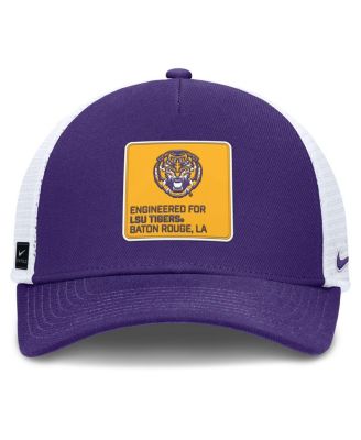 Men's Purple/White LSU Tigers 2025 On-Field Rise Engineered Trucker Adjustable Hat